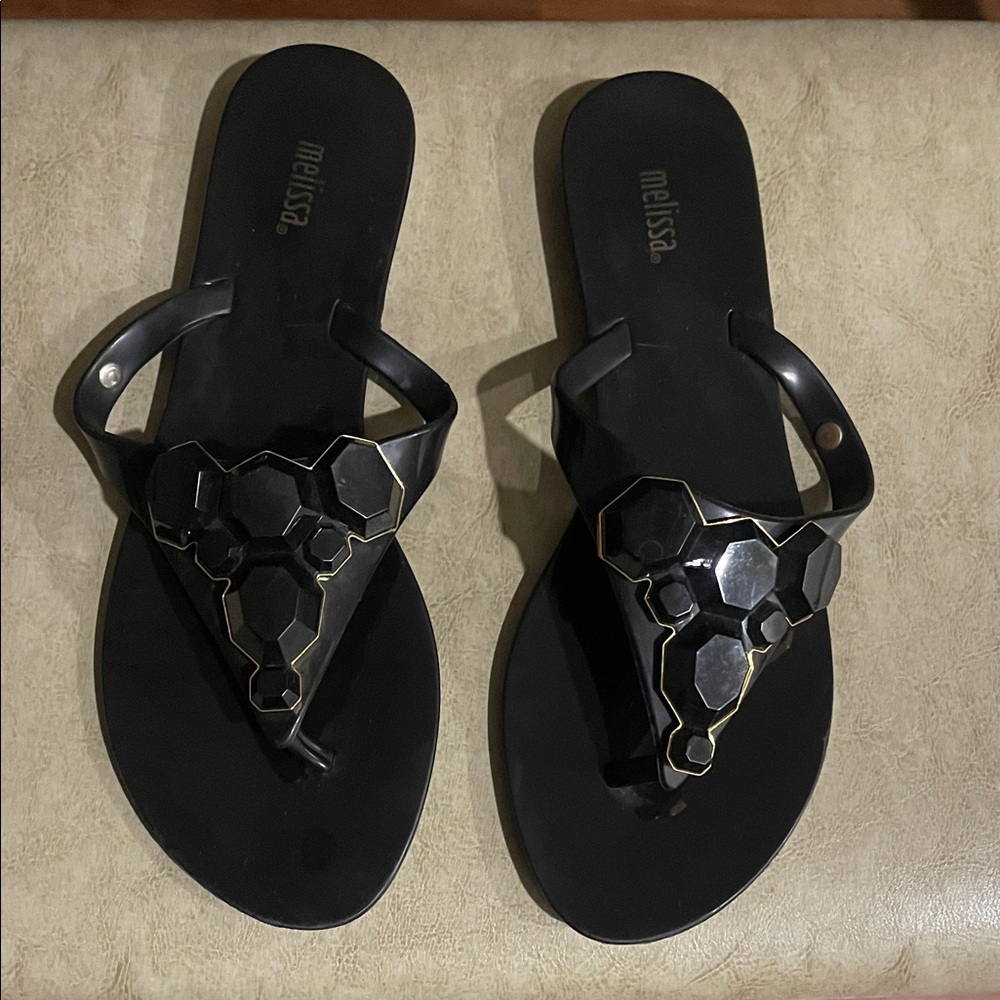 Melissa Black Geometric Sandals
